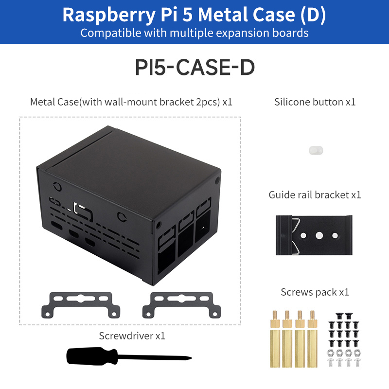 Pi 5 Case - Carcasa metálica de grado industrial para