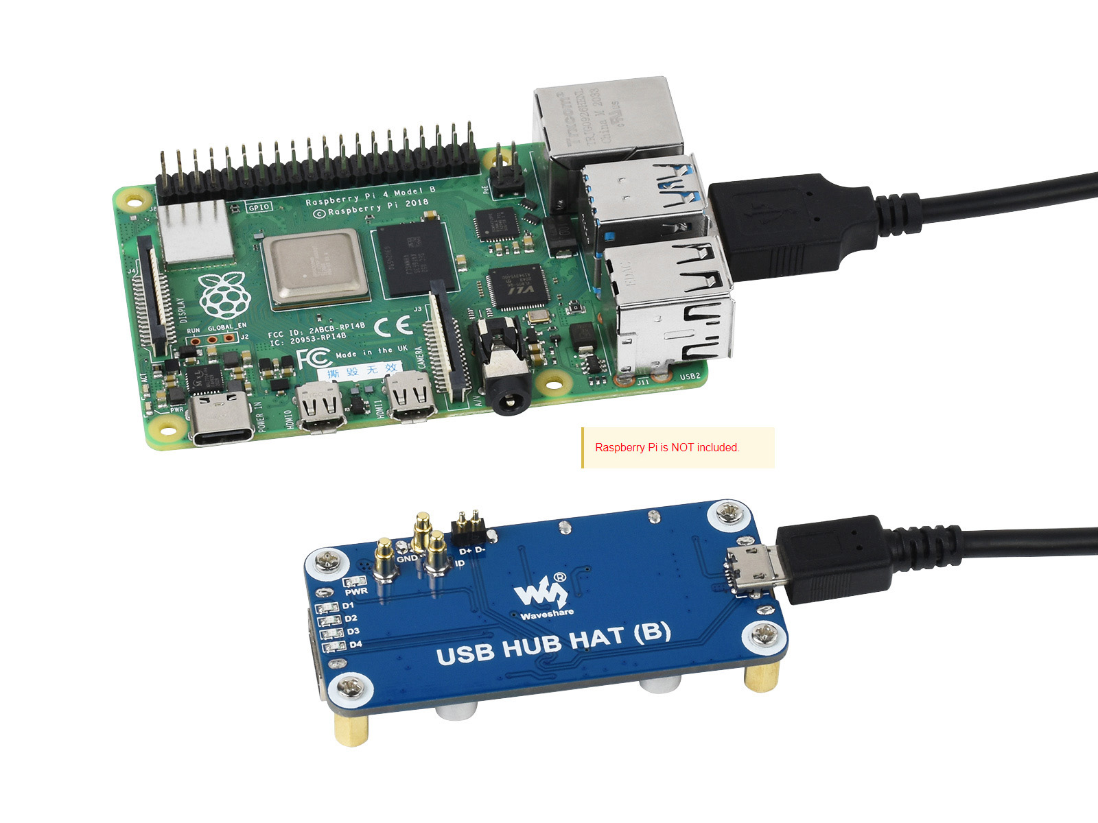 Waveshare USB HUB HAT (B) 4x p - Pi Zero reseña y precio